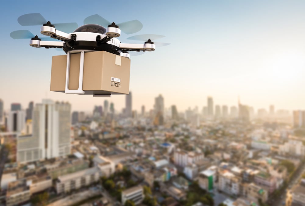 Delivery Drone Flying